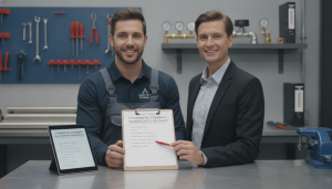 Commercial plumbing maintenance checklist visual for Newington property managers